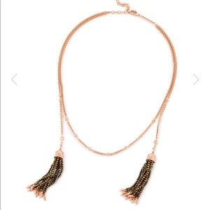 Kendra Scott RoseGold and Gunmetal Tassel Necklace